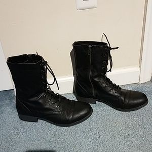Charlotte Russe Black Combat Boots Size 9
